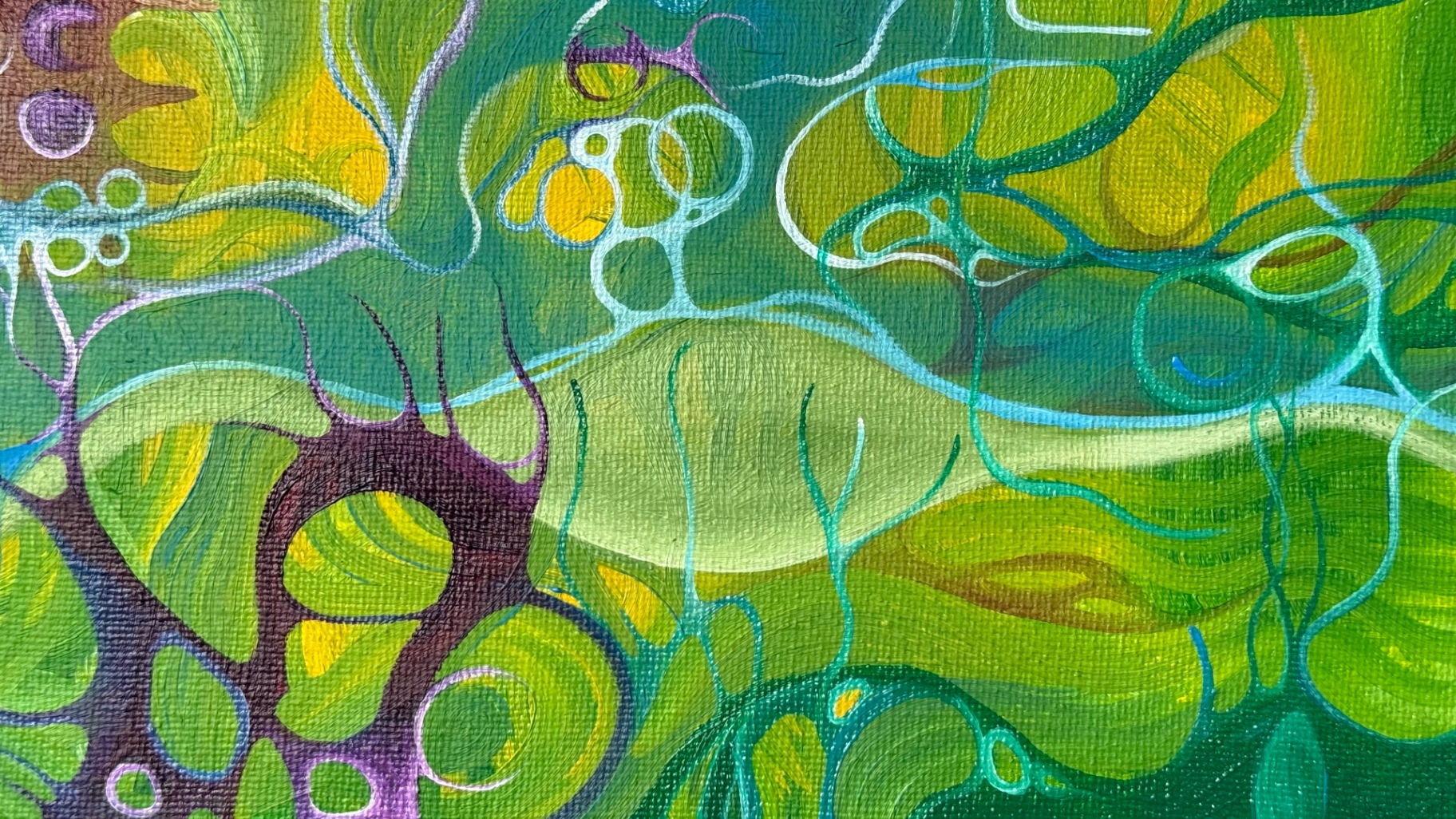 green painting detail